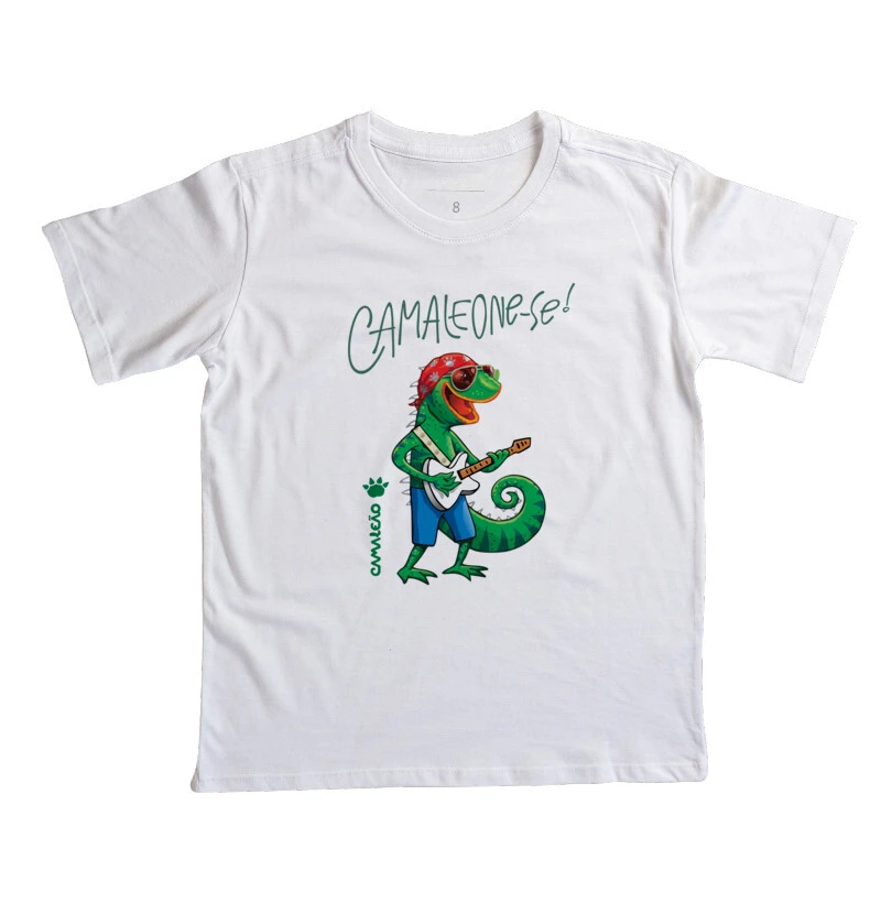 Camiseta Infantil Camaleão - Camaleone-se Guitarra