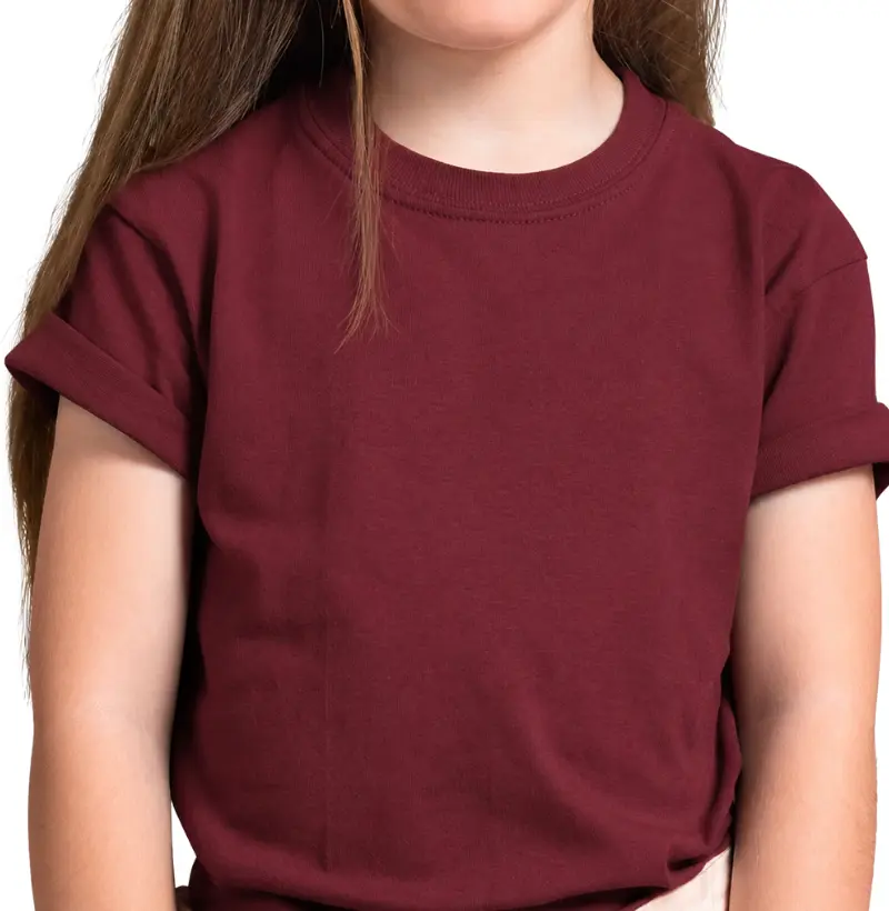 Camiseta infantil lisa algodão nacional - Bordeaux