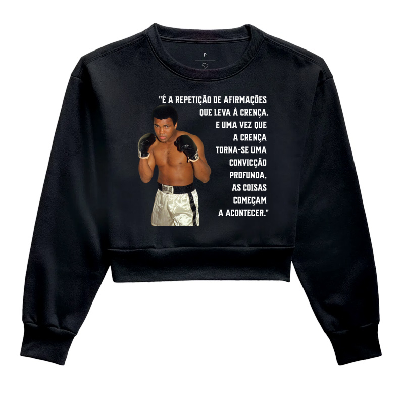 Moletom Cropped Repetição de Afirmações