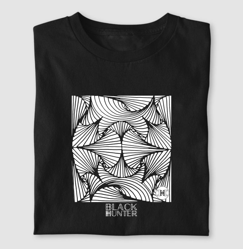 camiseta optical art black hunter