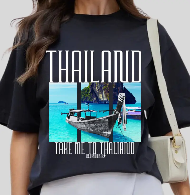Camiseta Thailand Take Me to Thailand | Tailandia Mar Turquesa | Colecao Fashion Travel Excursionista