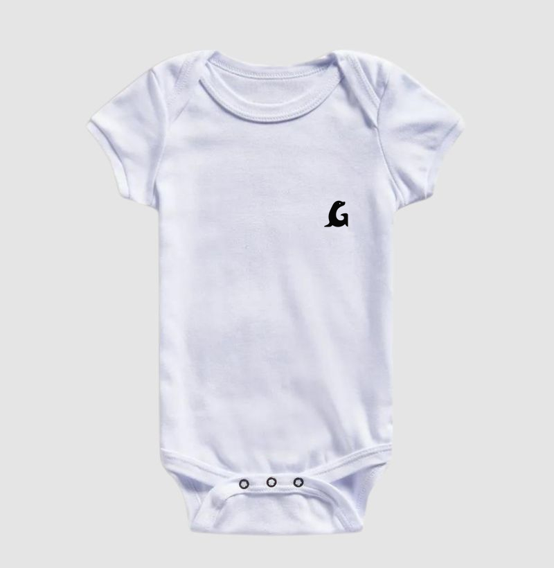 Body Infantil Branco Minimalista
