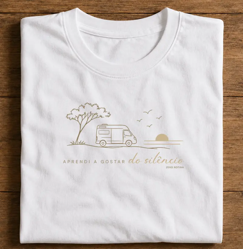 Aprendi a gostar do silêncio - Vanlife - Camiseta