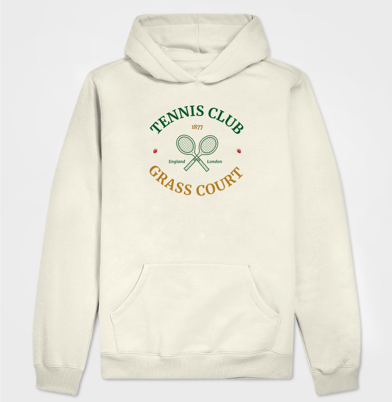 Tennis club - Grass Court - Moletom inverno com capuz