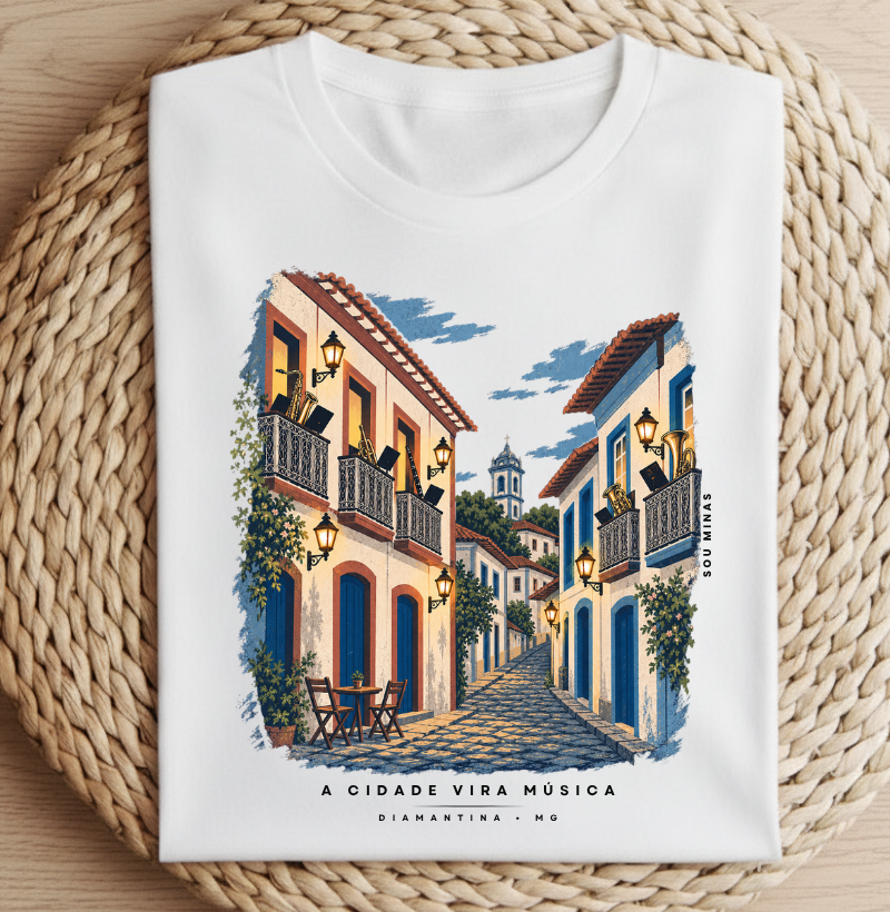 Camiseta A Cidade Vira Música | Diamantina MG | Música das Gerais - Camiseta