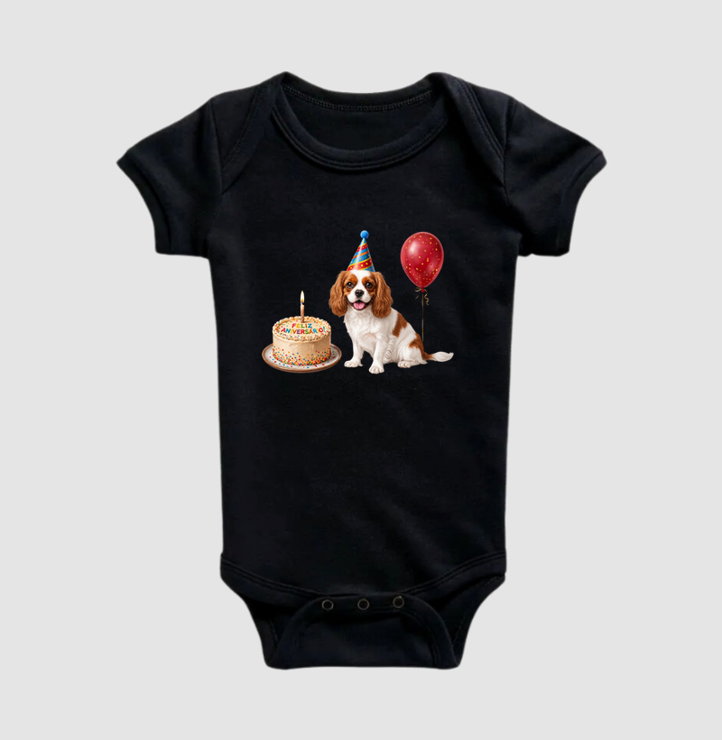 Cavalier King - Aniversário - Body Infantil