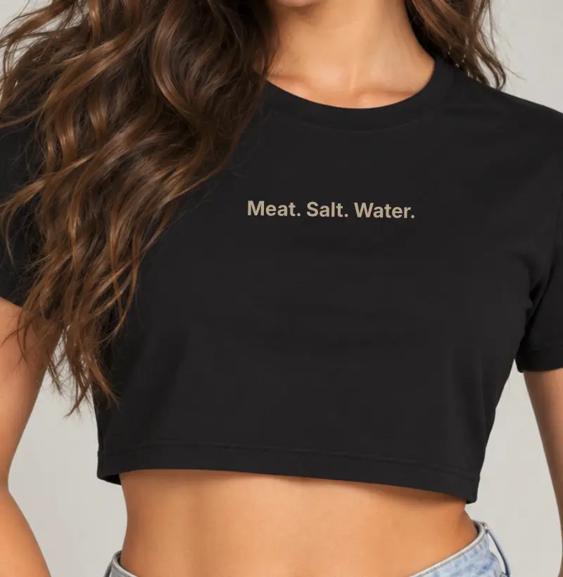 Cropped Meat. Salt. Water