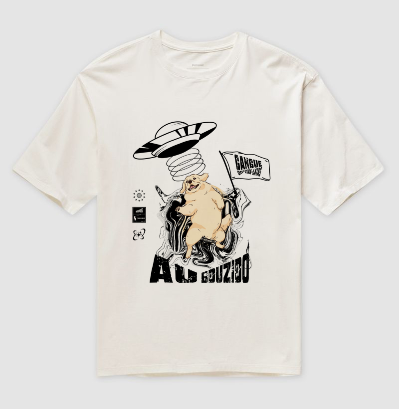 Camiseta Oversized Dog Pulse Gangue dos Vira-Latas AU Bduzido