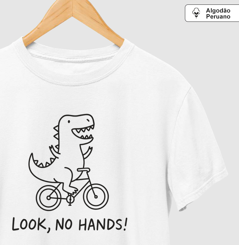 Camiseta T-Rex Sem Mãos - Camiseta Algodão Peruano
