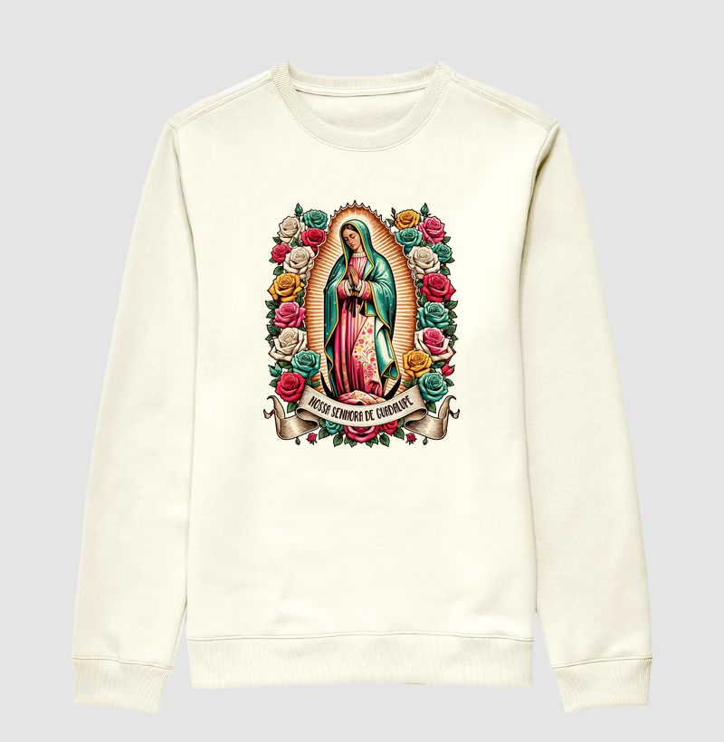 Guadalupe e as Rosas - Moletom Sem Capuz