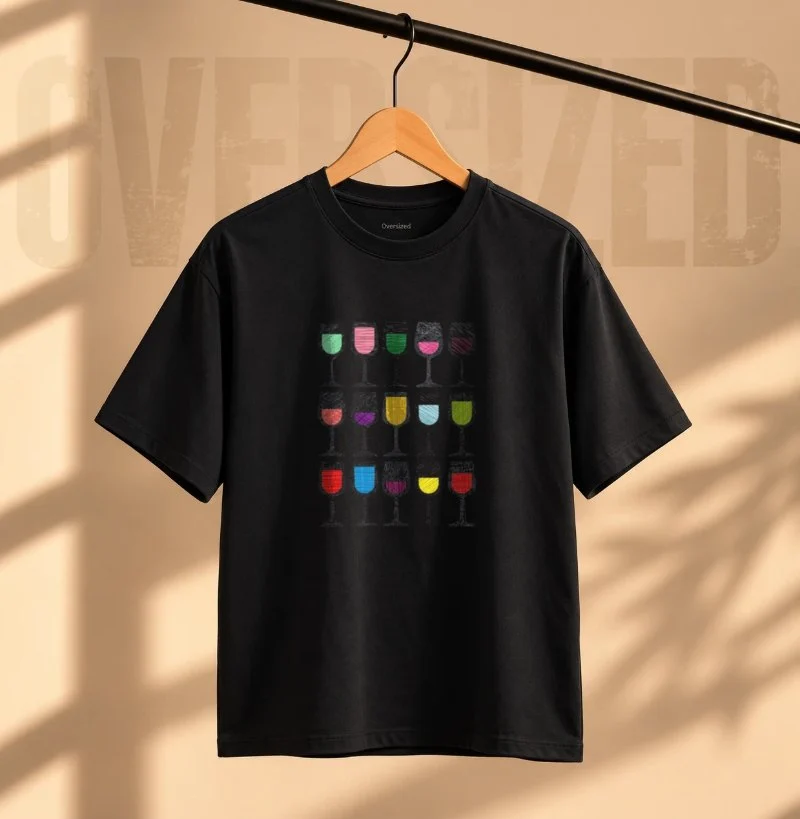 Camiseta Oversized Wine Palette - Camiseta Oversized