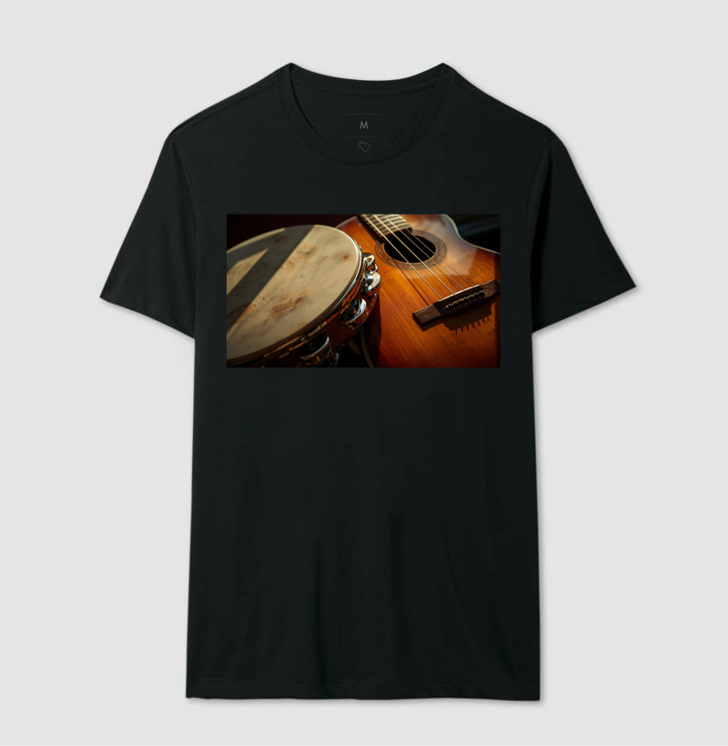camiseta cavaquinho e pandeiro