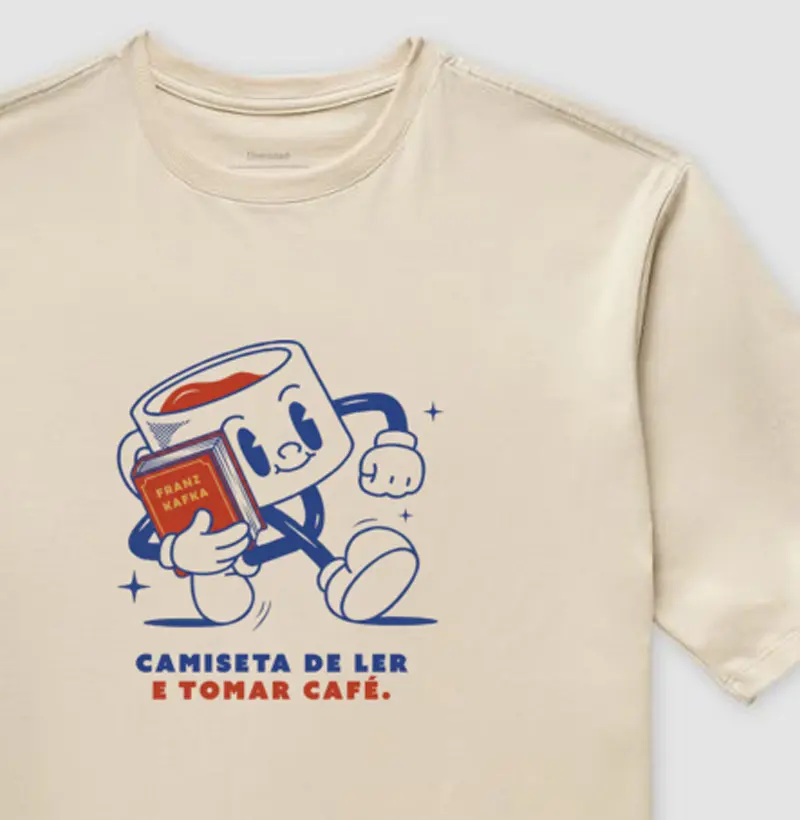 Camiseta de ler e tomar café