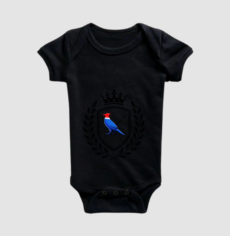 Essa estampa tem um ar nobre e sofisticado, perfeita para quem busca transmitir elegância, exclusividade e força de identidade. - Body Infantil