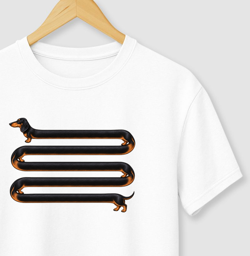 Salsicha Preto Enrolado - Camiseta