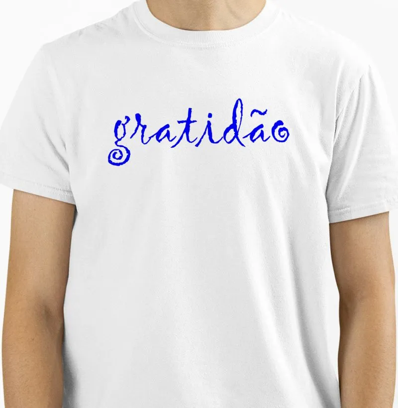 Camiseta Gratidão azul qualidade Reserva