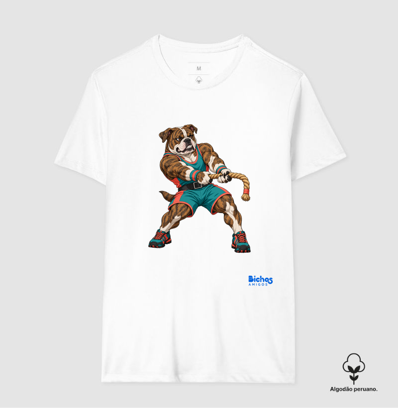 Buldogue Campeiro Cabo de Guerra - Camiseta Algodão Peruano