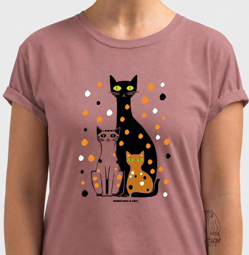 Três gatos e bolinhas