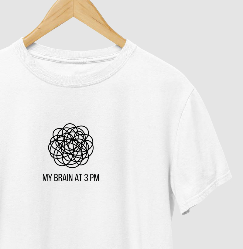 Camiseta My Brain at 3 PM – Minimalista – No Plan Club