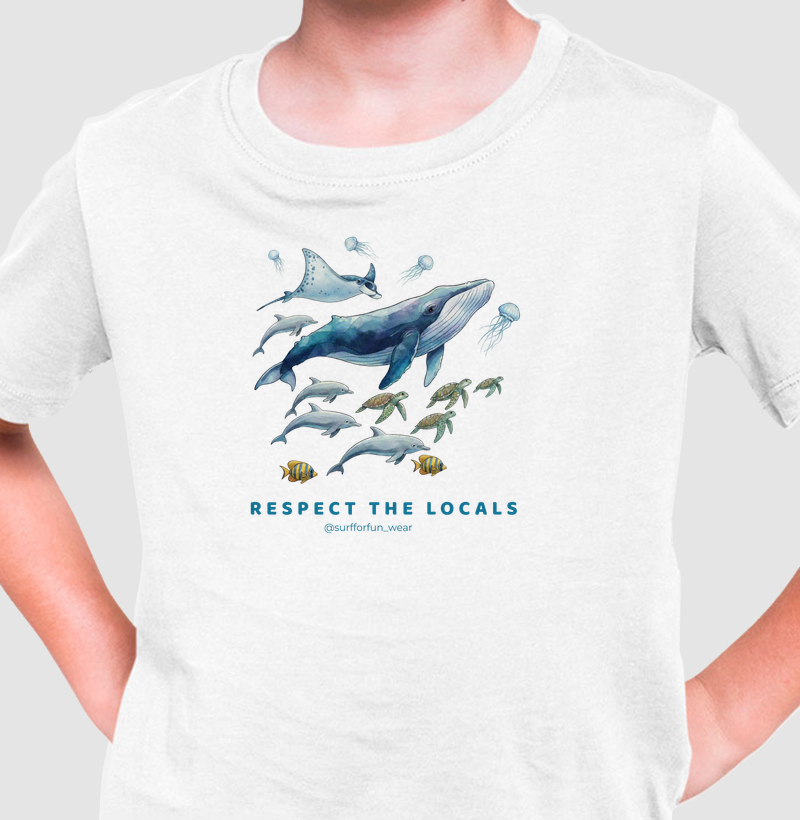 Camiseta Infantil | Respect the local - Surf For Fun Wear