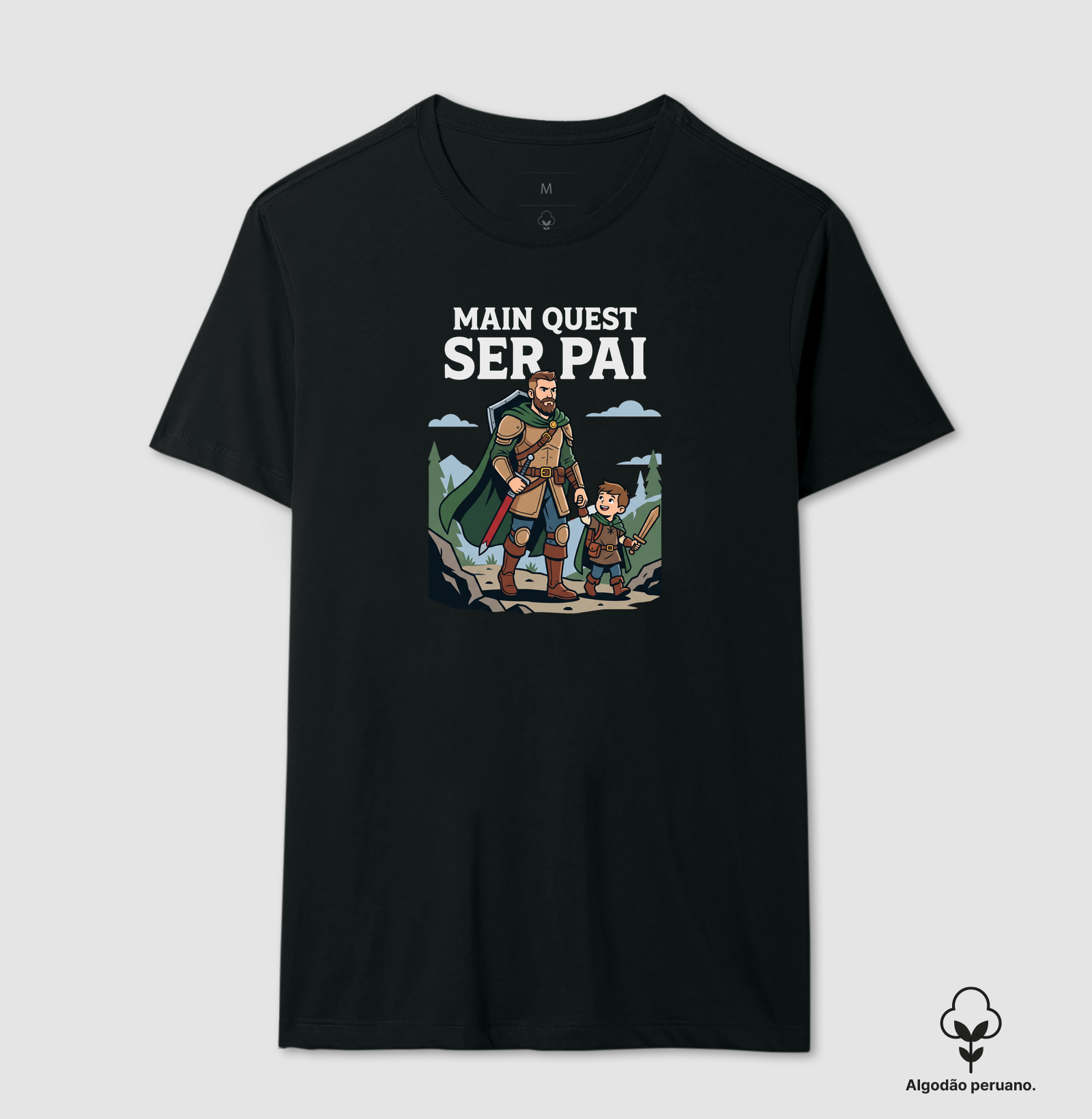 MAIN QUEST: SER PAI - Camiseta Algodão Peruano