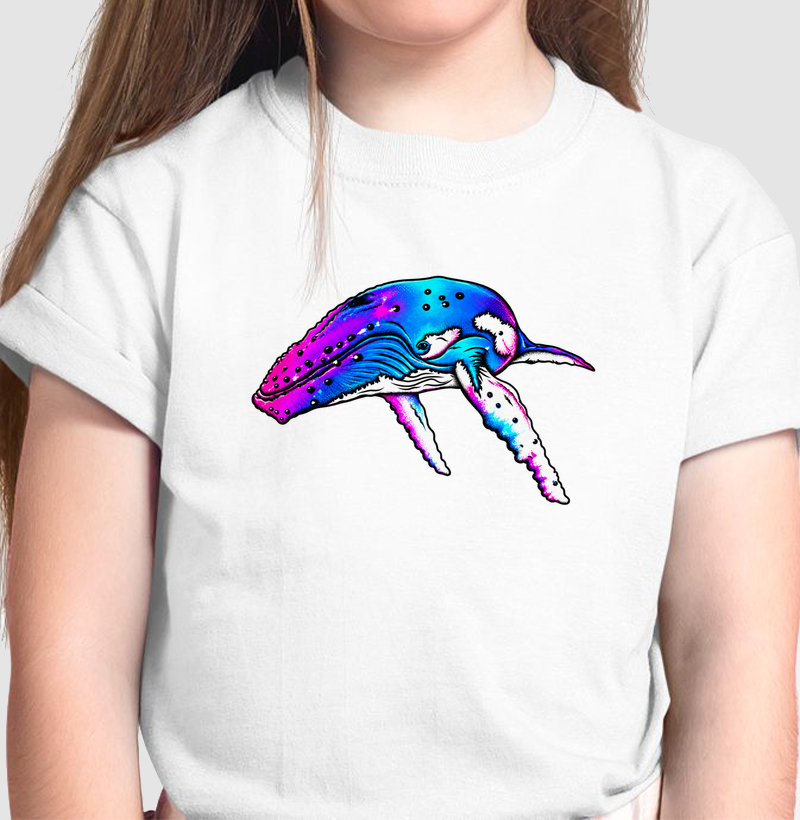 Neon Humpback Whale - Camiseta Infantil