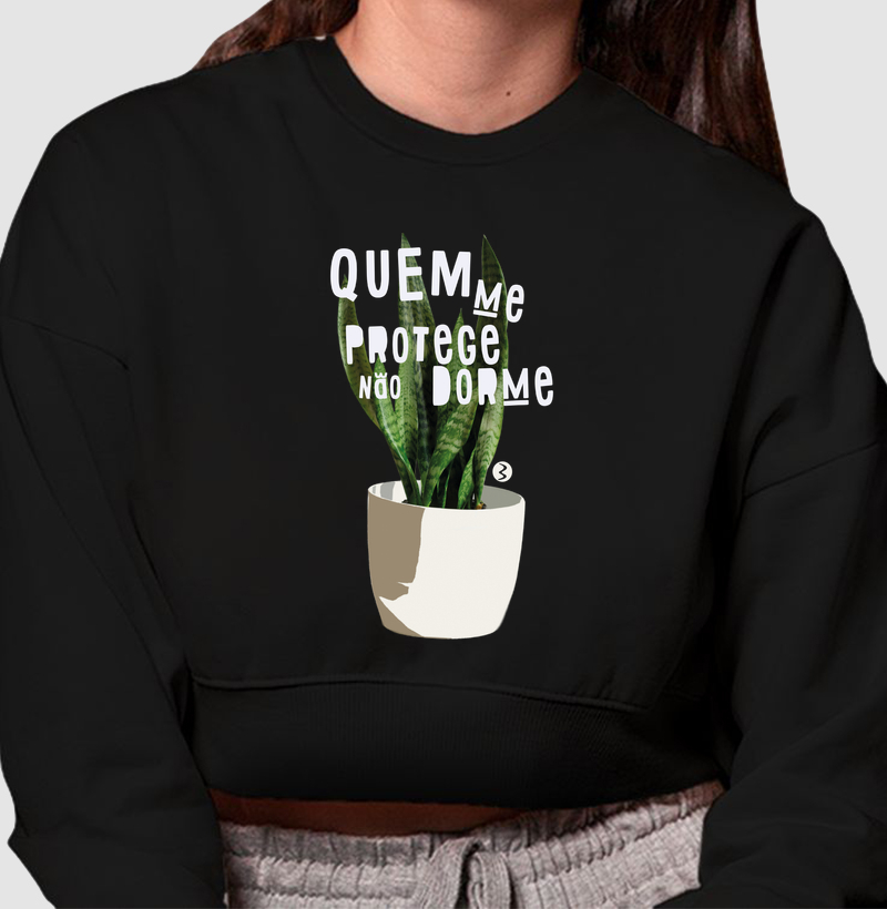 Moletom Cropped Quem Me Protege