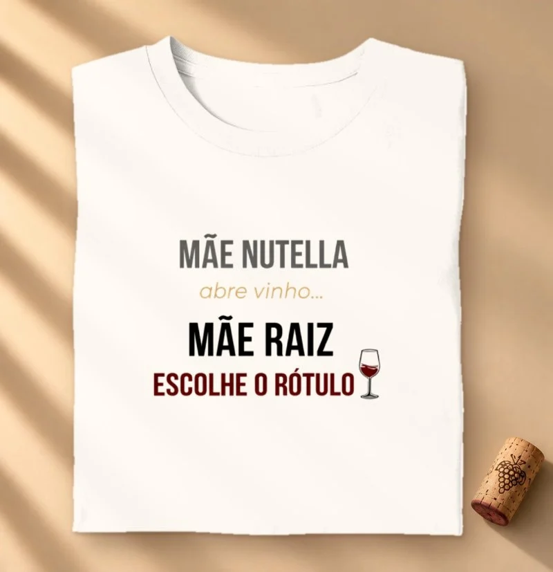 Camiseta Vinho - Mãe Nutella x Mãe Raiz - Camiseta