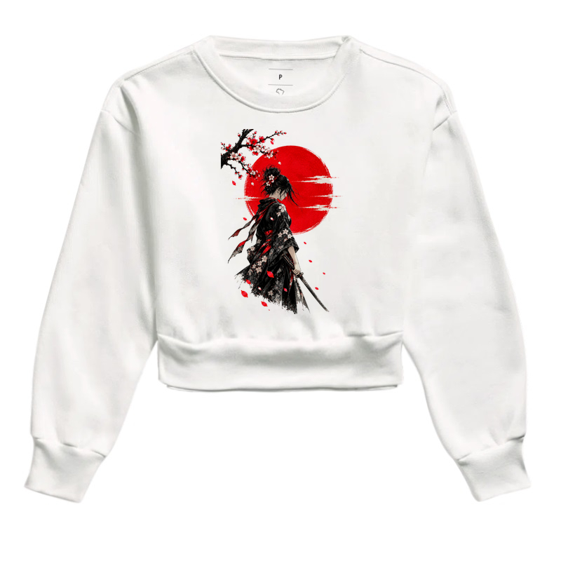 Guerreira — Coragem em Flor - Cropped Moletom