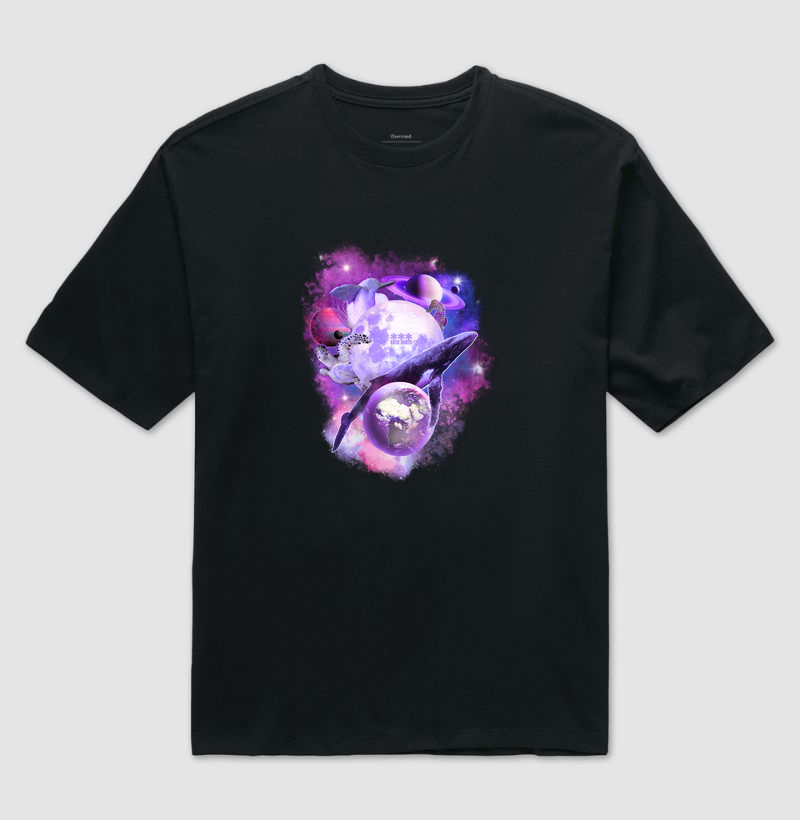 BALEIA, GOLFINHO, TARTARUGA, CAVALO-MARINHO, E PLANETAS