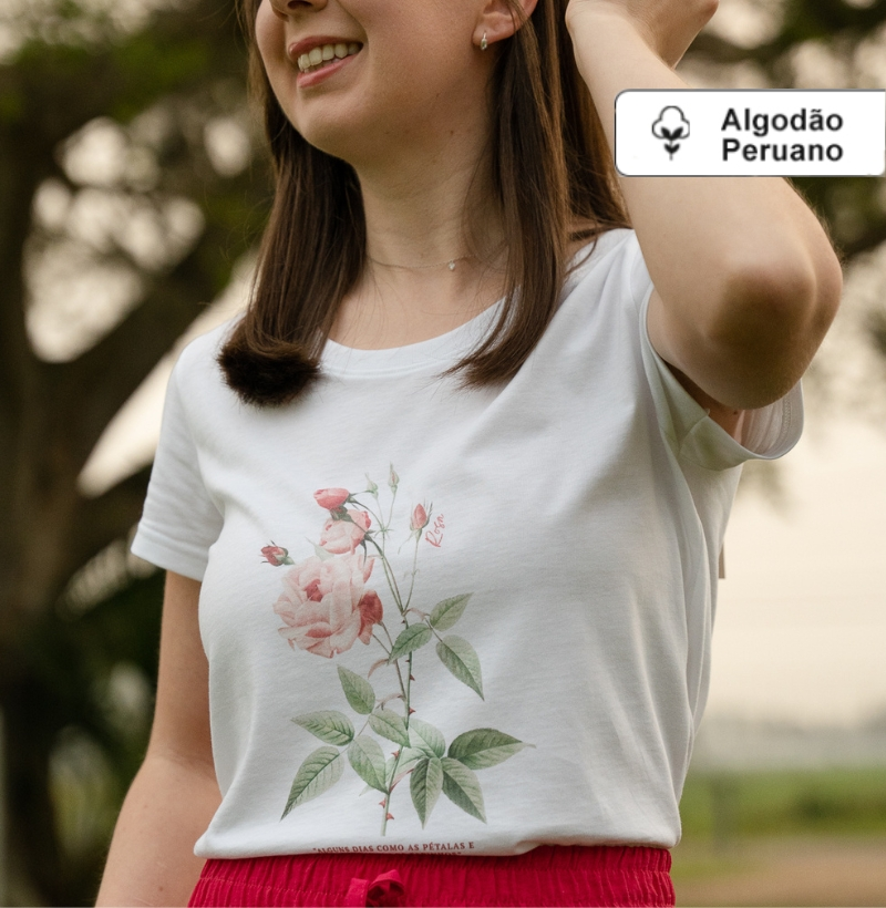 T-shirt Rosa - Algodão Peruano