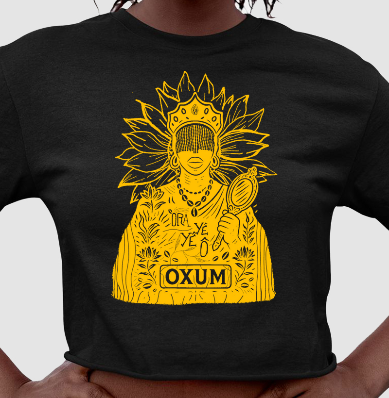 Cropped Oxum Estampa (Amarela)