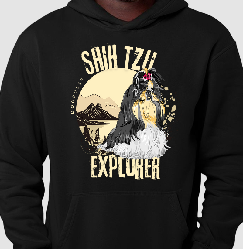 Hoodie Moletom Dog Pulse Shih Tzu Explorer – Gentle Adventurer
