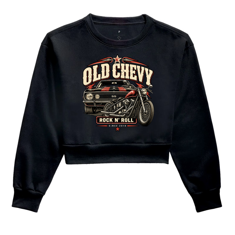 Road Legends | Steel & Wheels - Old Chevy - Cropped Moletom