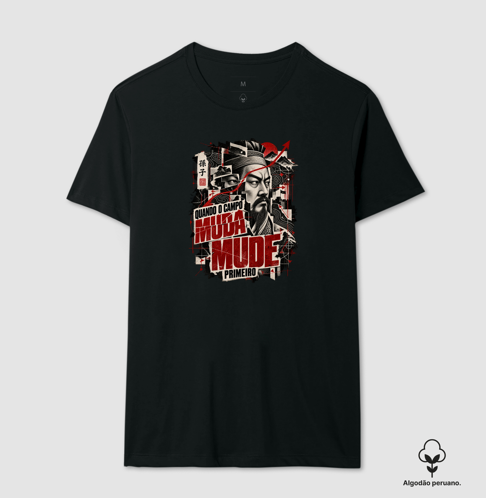 Sun Tzu - Quando o Campo Muda, Mude Primeiro - Camiseta Algodão Peruano