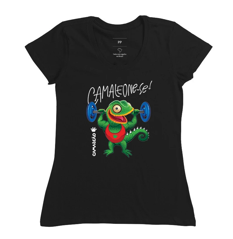 Camiseta Feminina Camaleão - Camaleone-se Academia