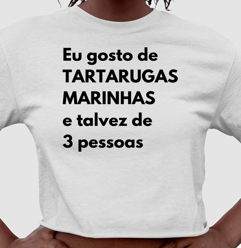 Eu gosto de tartarugas marinhas e talvez de 3 pessoas