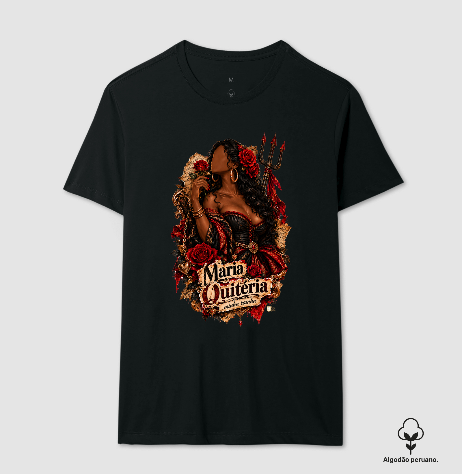 Maria Quitéria Minha Rainha Maria Patuá - Camiseta Algodão Peruano