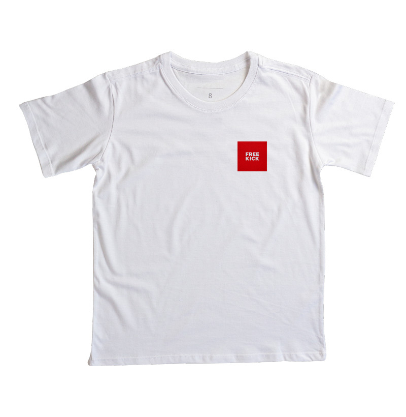 CAMISETA INFANTIL FREE KICK QUADRADO VERMELHO
