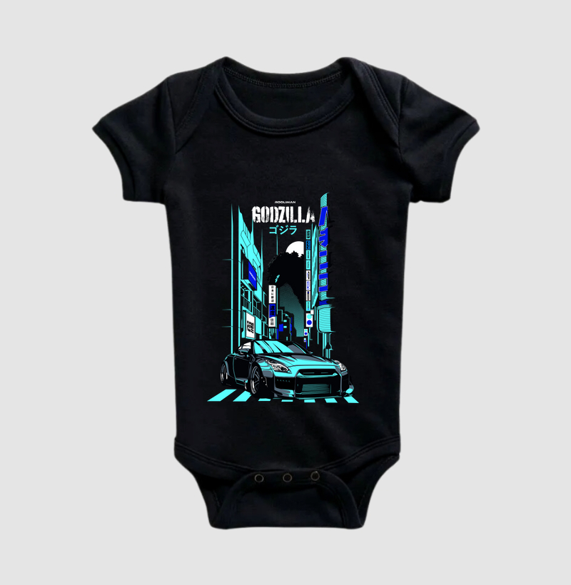 Body Infantil Godzilla preta - Rooliman
