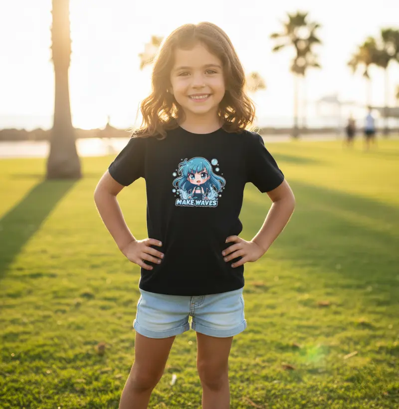 Camiseta infantil Garota Aqua