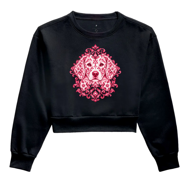 Azulejo Rosa - Cropped Moletom