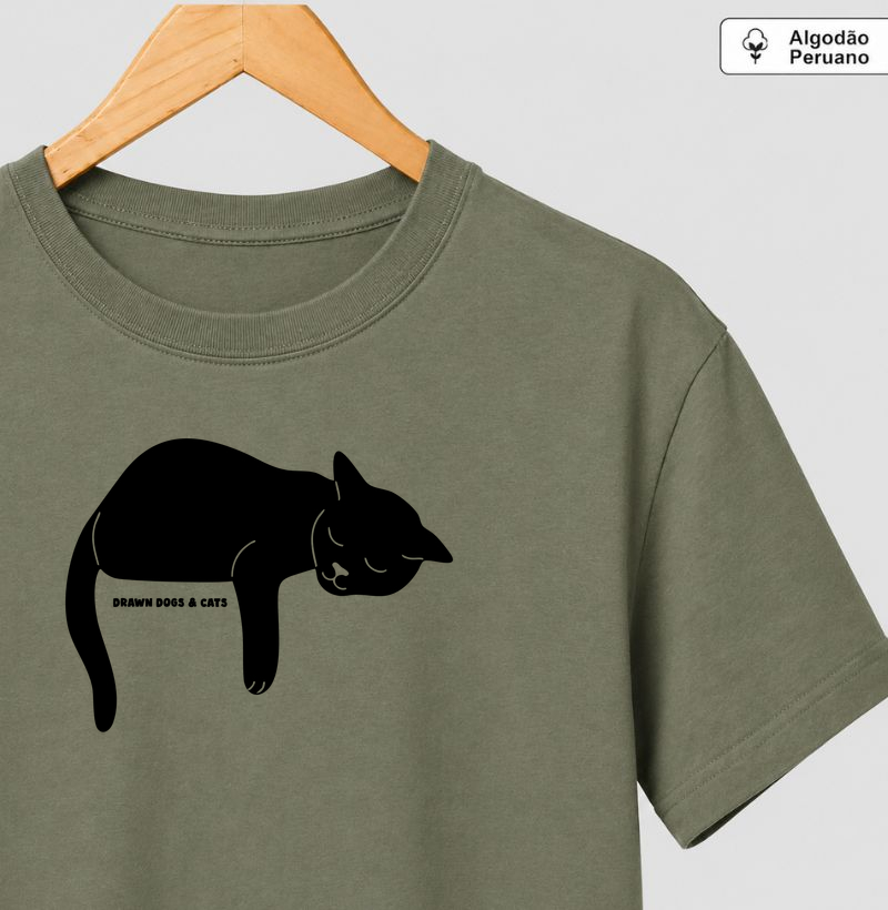 Gato deitado com a pata caída
