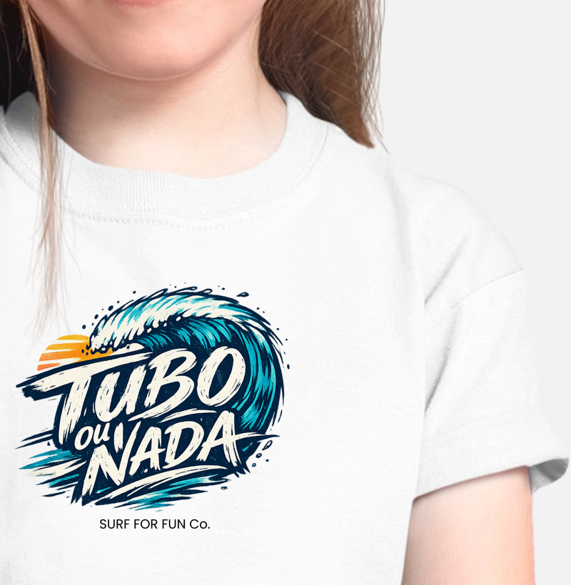Camiseta Infantil - Tubo ou Nada | Surf For Fun Wear