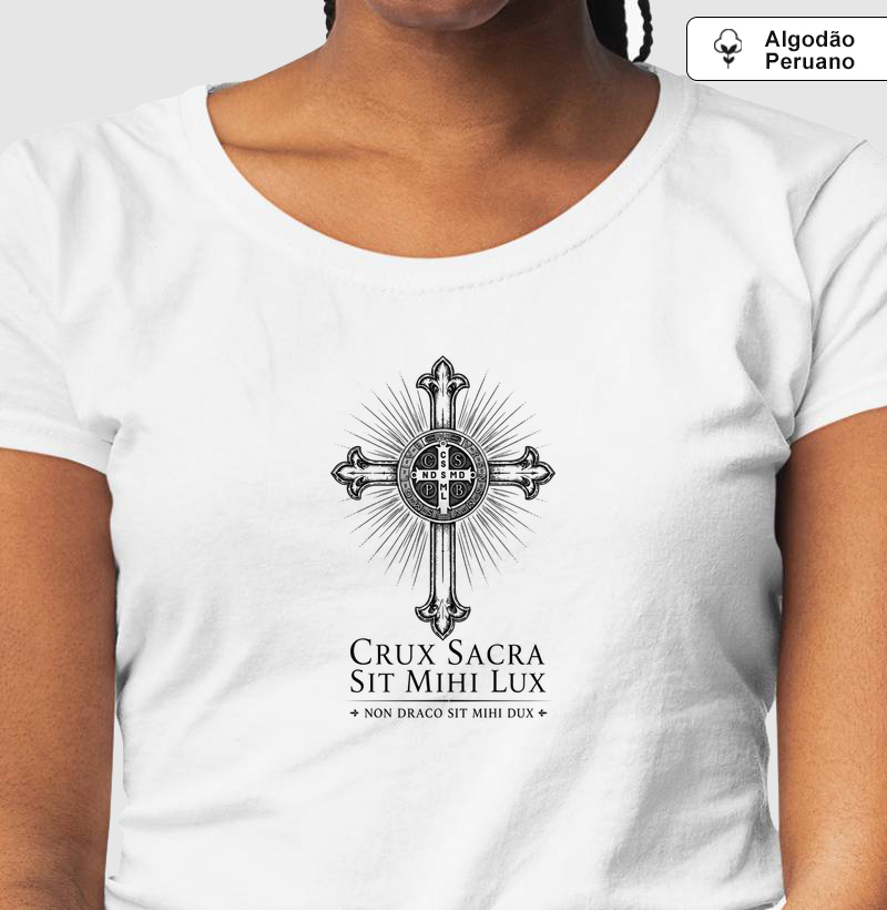 Camiseta São Bento - Cruz Sagrada (Algodão peruano)