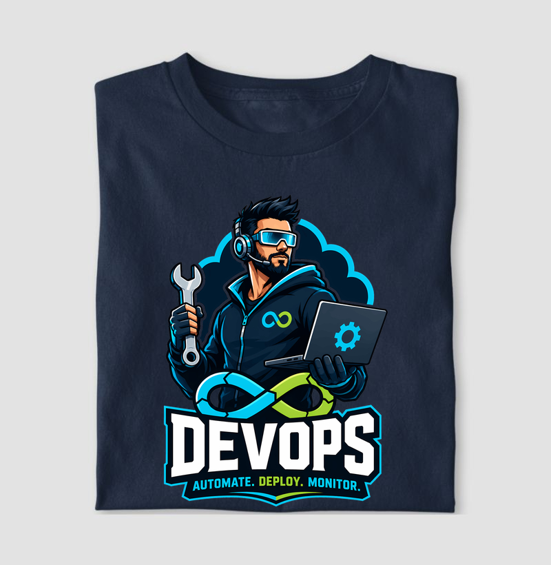 Camiseta DevOps — Automate, Deploy, Monitor