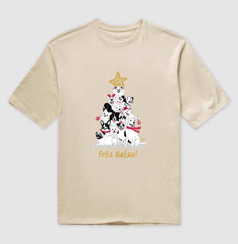 Feliz NatAU AUrvore - Camiseta Oversized