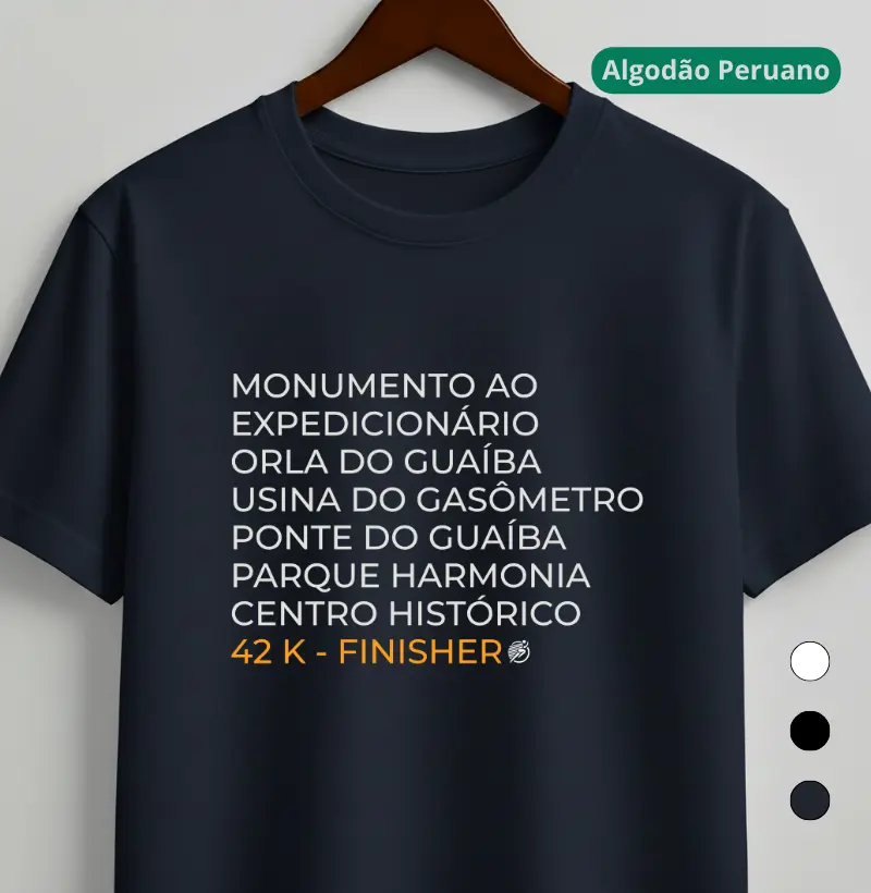 Camiseta Algodão Peruano Maratona - Percurso Maratona POA 