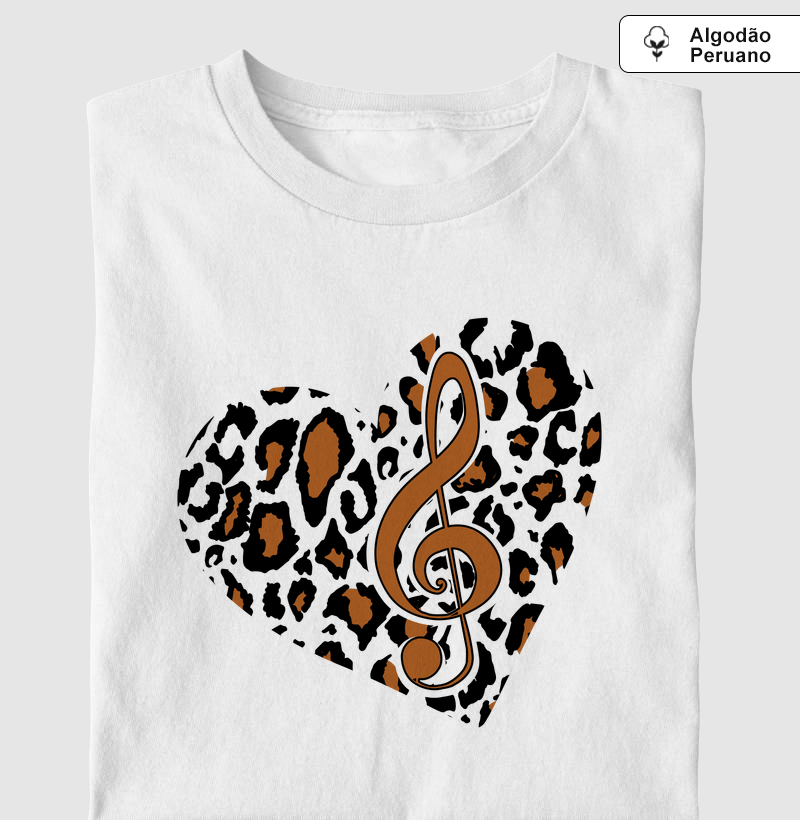 Clave de Sol em Coração Leopardo