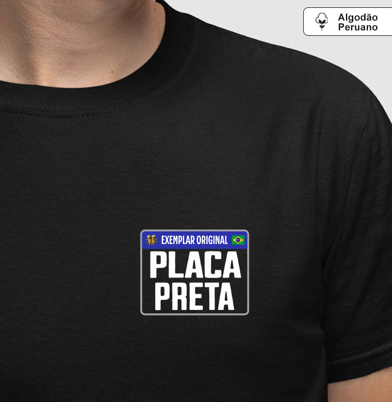 Placa Preta - Estampa de Bolso